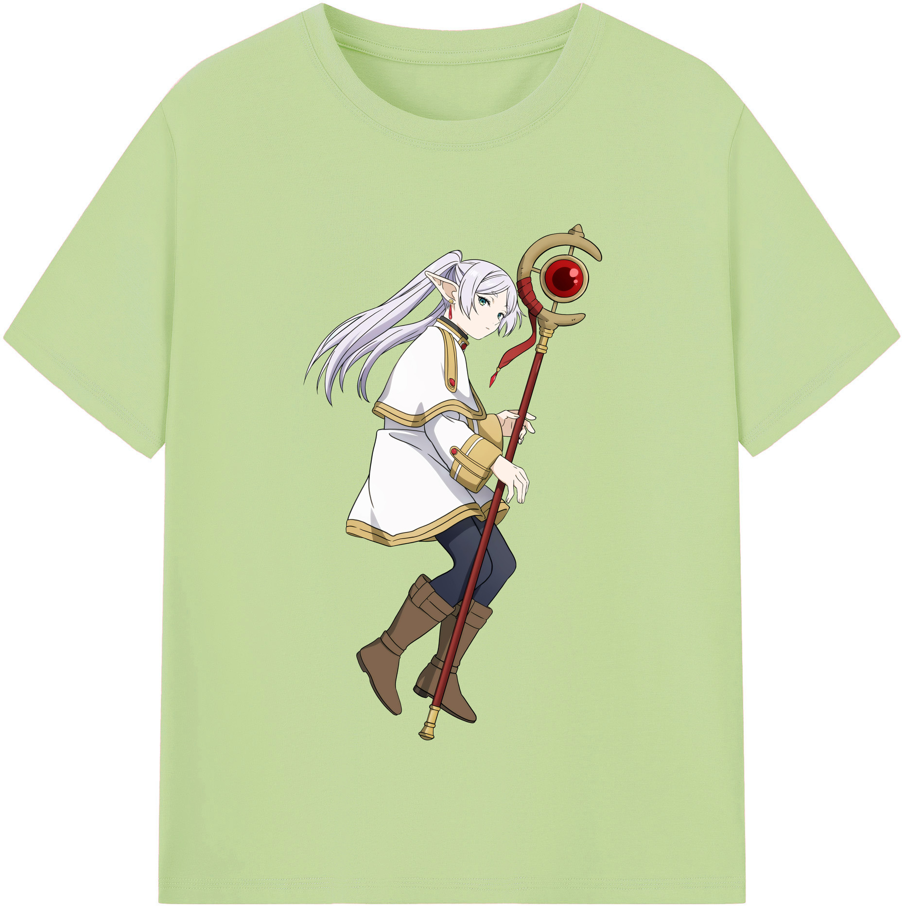 （画像用） 葬送のフリーレン Frieren 綿100％半袖Tシャツ（フロントプリント）